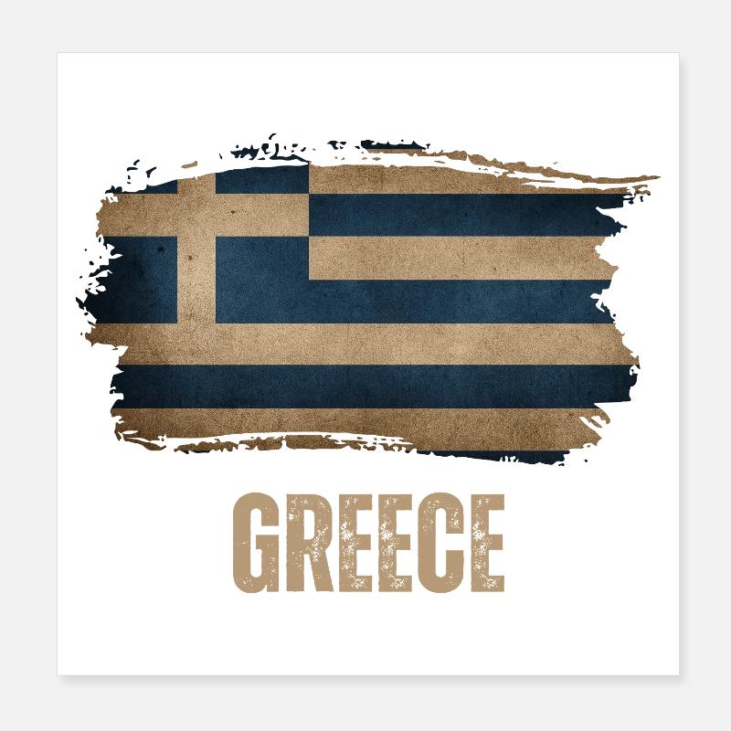 Drapeau grunge de la Grèce, j’adore la Grèce Poster 20 x 20 cm