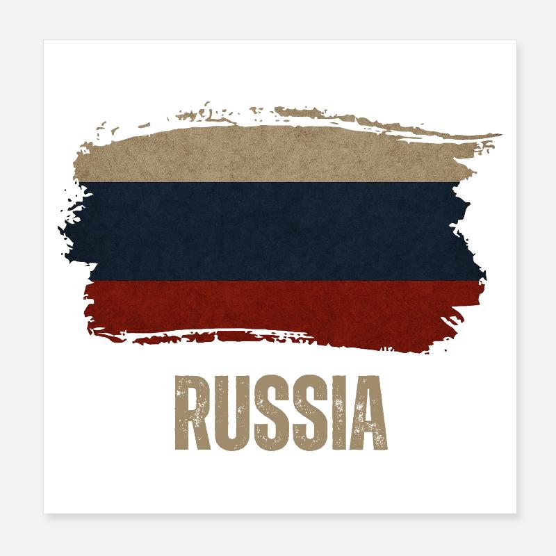 Drapeau grunge de la Russie, j’adore la Russie Poster 20 x 20 cm