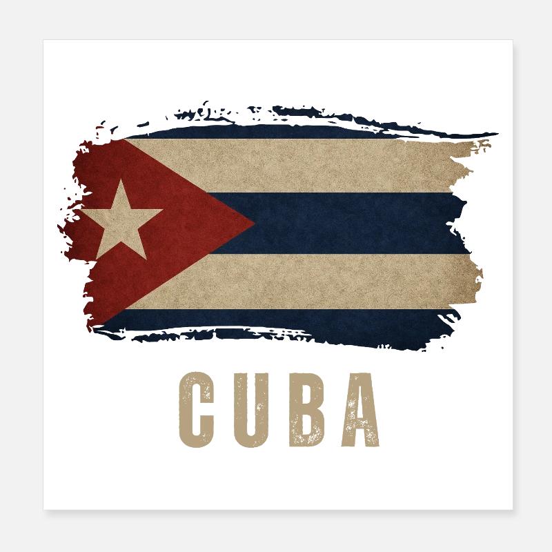 Drapeau grunge de Cuba, fier Cubain Poster 20 x 20 cm