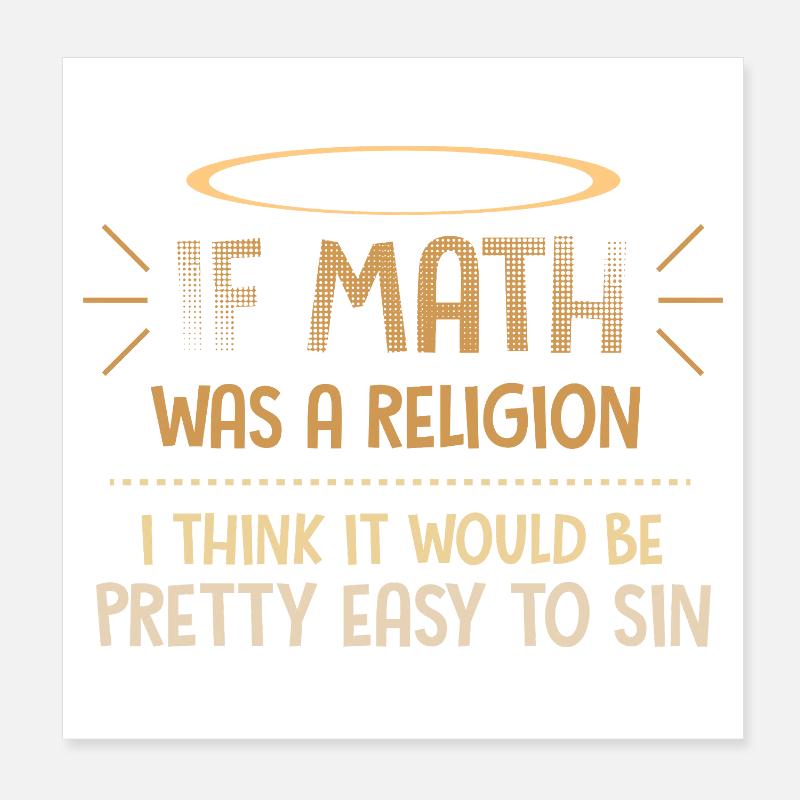 Math Nerd Étudiants Professeur d’Université Mathématiques Poster 20 x 20 cm