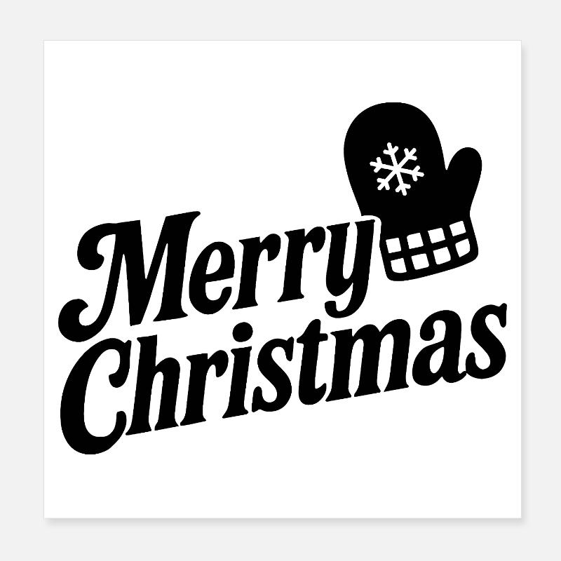 Joyeux Noël avec le Gant Flocon de Neige Poster 20 x 20 cm