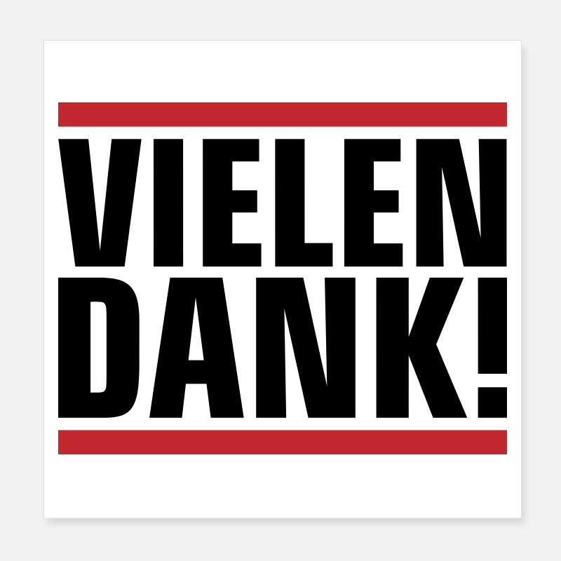 Vielen Dank Dankeschön Poster 20x20 cm