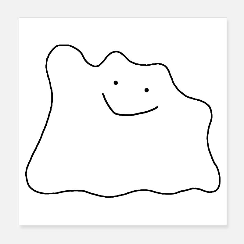 Blob ami - Poster 20 x 20 cm - blanc