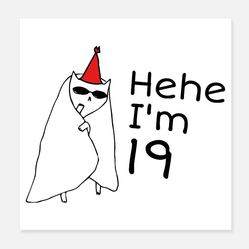 19 ans anniversaire - Cadeau 19e anniversaire Poster 20 x 20 cm