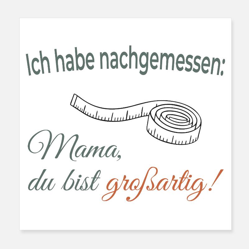 J’ai mesuré – Maman, tu es géniale ! Poster 20 x 20 cm