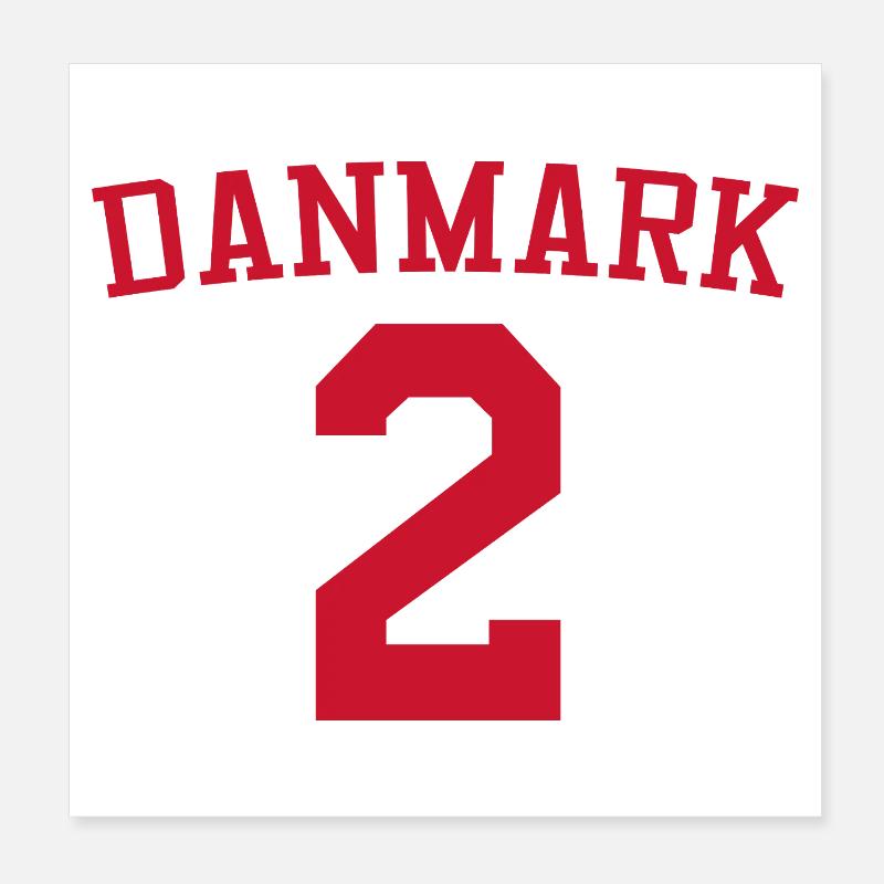 Danemark 2 – Conception de texte rouge Poster 20 x 20 cm
