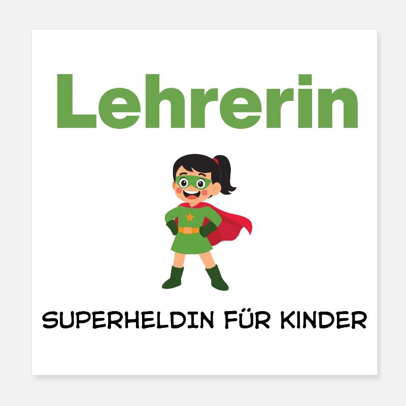 Enseignant – Super-héros pour enfants Poster 20 x 20 cm