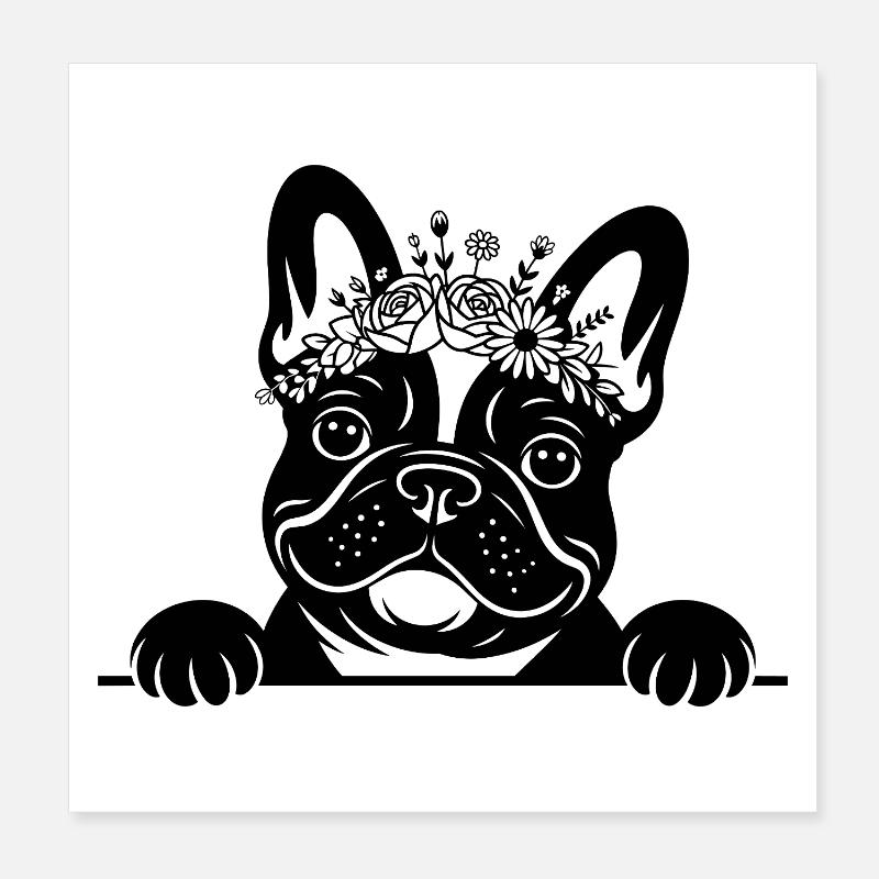 Bouledogue français Poster 20 x 20 cm
