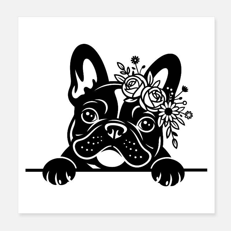 Bouledogue français Poster 20 x 20 cm