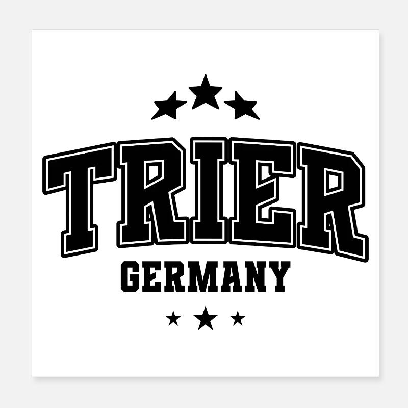 Trier Blockschrift Arch – Varsity Stil Poster 20x20 cm