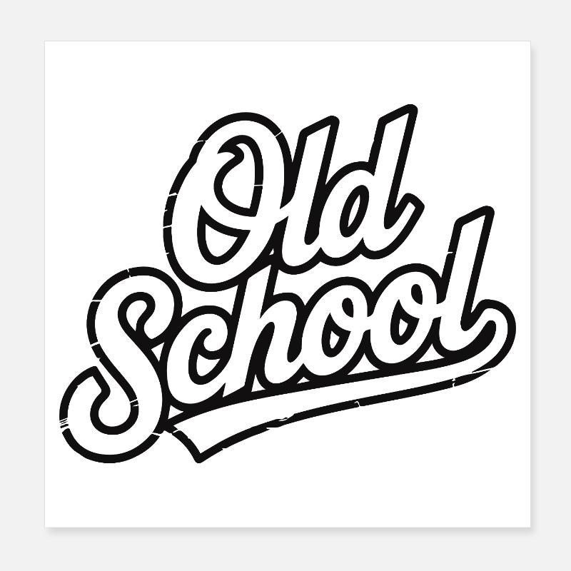 Old School Script Vintage-Logo Poster 20x20 cm