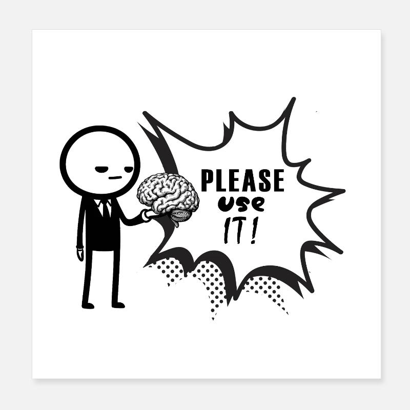 pls_use_it - Poster 20 x 20 cm - blanc