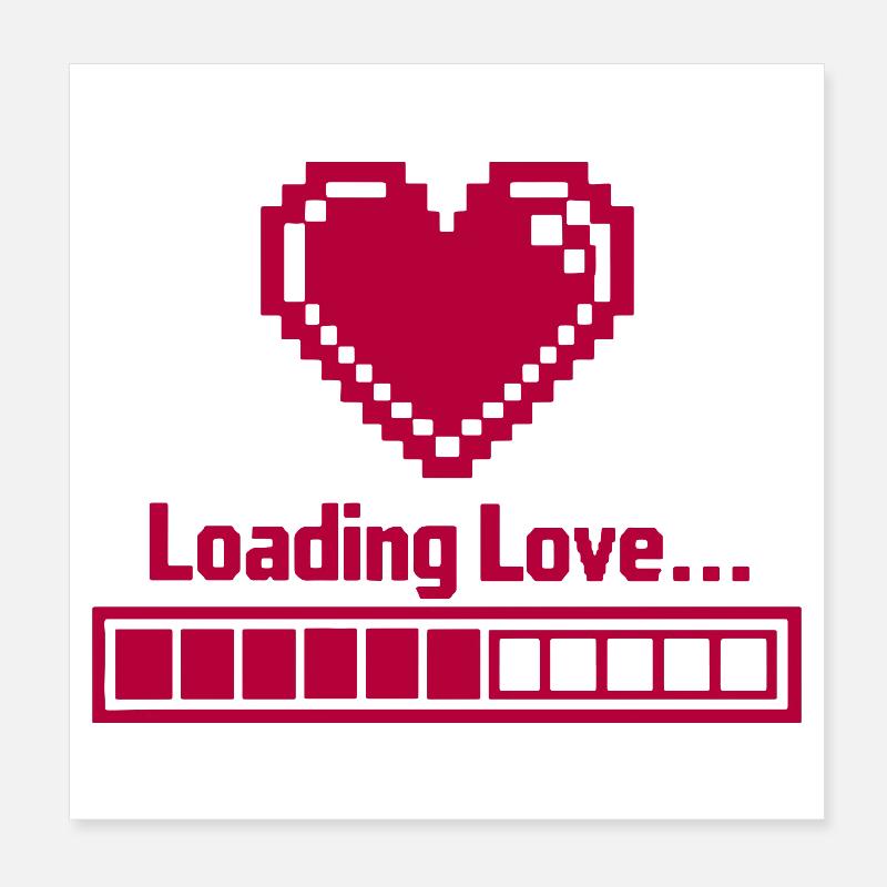 Pixel Heart Loading Bar Saint-Valentin - Avec amour Poster 20 x 20 cm