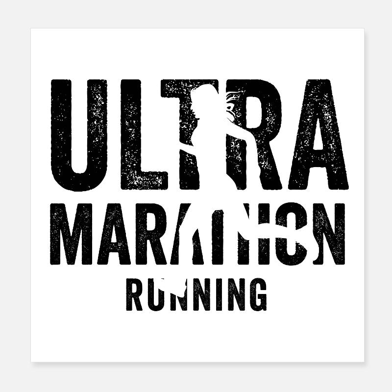 Ultra Marathon Running Poster 8" x 8" (20x20 cm)