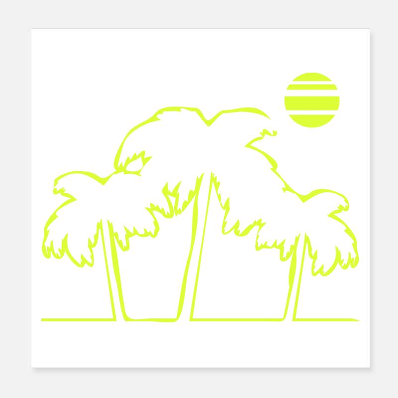 Palm Trees Beach Island Poster 8" x 8" (20x20 cm)