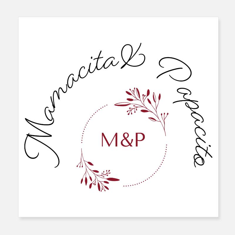 Cercle de monogrammes floraux M&P Poster 20 x 20 cm