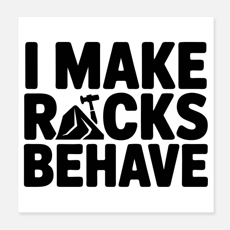 Dicton drôle de tailleur de pierre Poster 20 x 20 cm