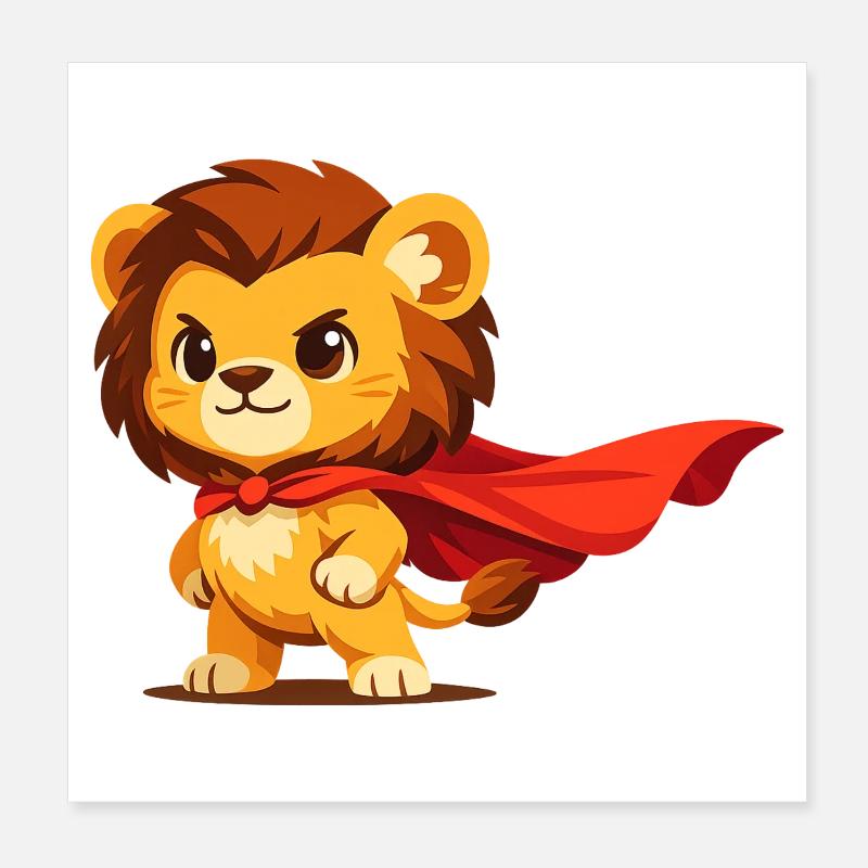 Miniheld Löwe – Kleiner Superlöwe Poster 20 x 20 cm