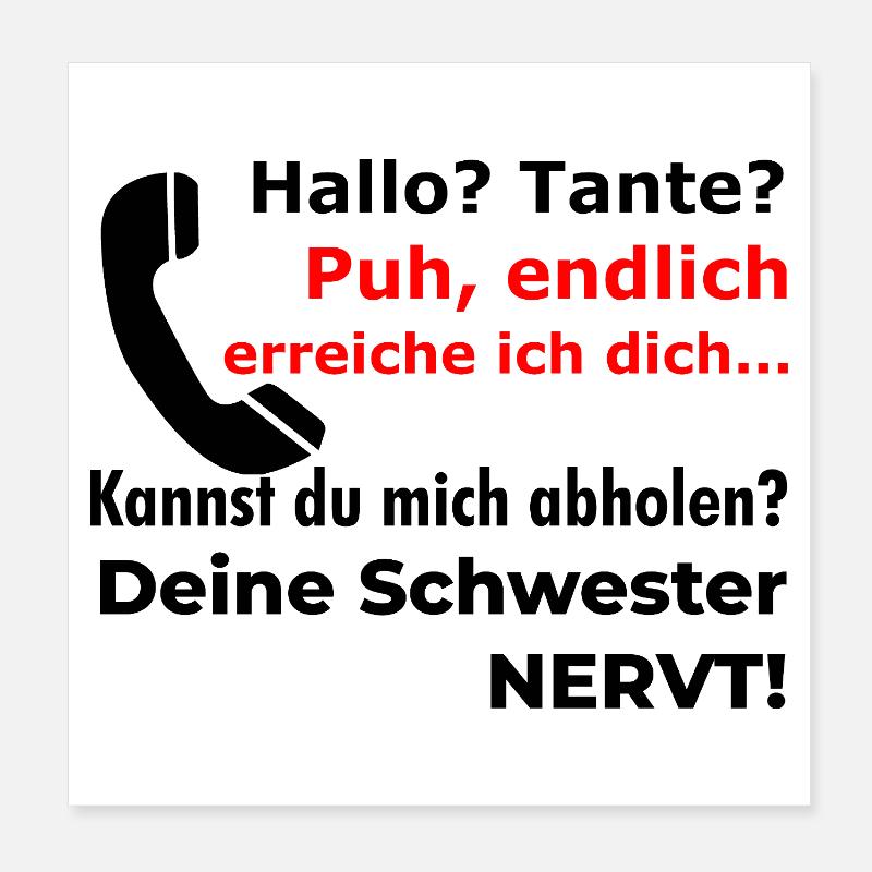Puh, endlich erreiche ich dich… Lustiger Spruch in Poster 20x20 cm