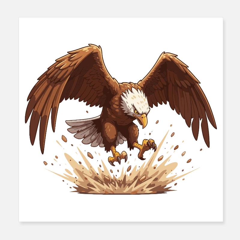 Eagle in the fall Poster 8" x 8" (20x20 cm)