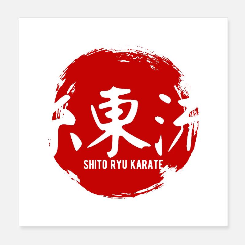 Shito Ryu Karate Kanji Kampfkunst Poster 20x20 cm