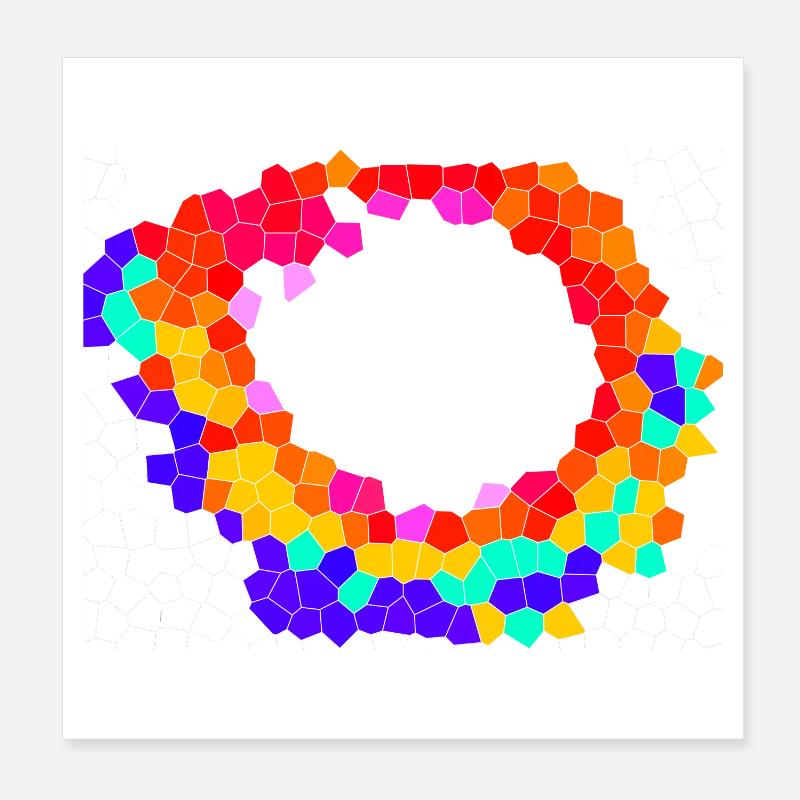 Voronoi Mosaic Orbit Poster 20x20 cm