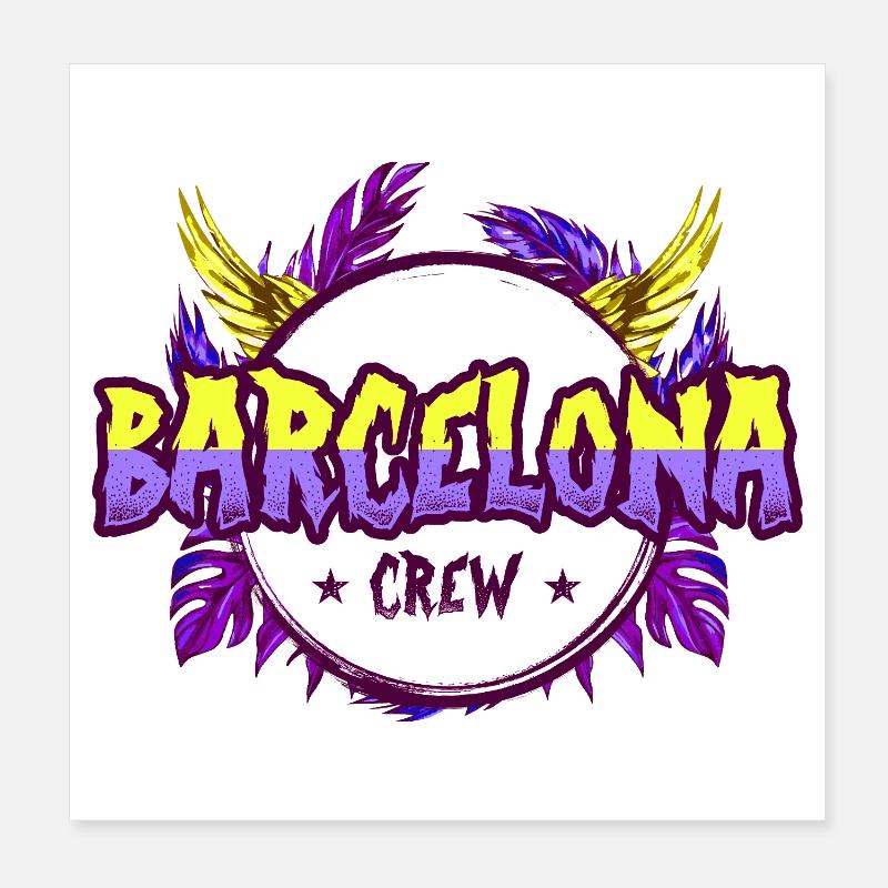 Équipage de Barcelone Coloré Poster 20 x 20 cm