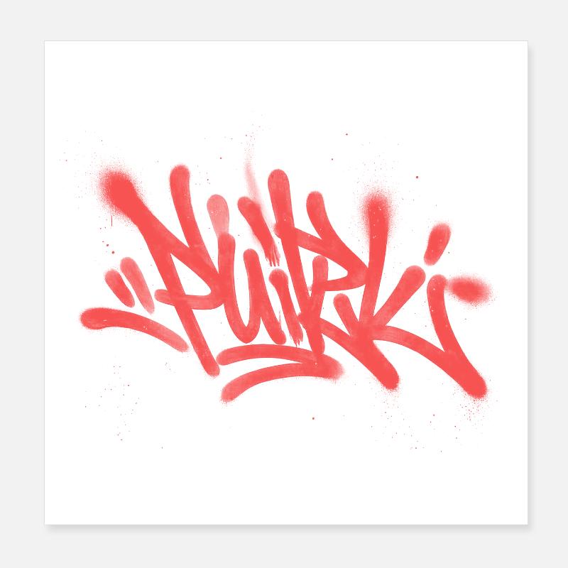 Graffiti Spray Abstract Roter Tag Poster 20x20 cm
