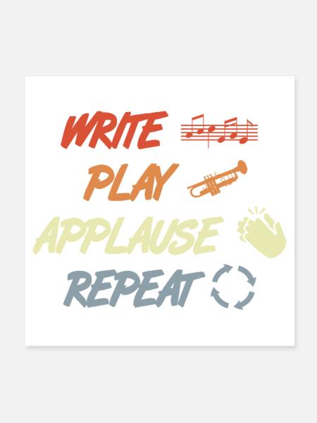 Write Play Applause Repeat - Poster 8" x 8" (20x20 cm) - white - Front