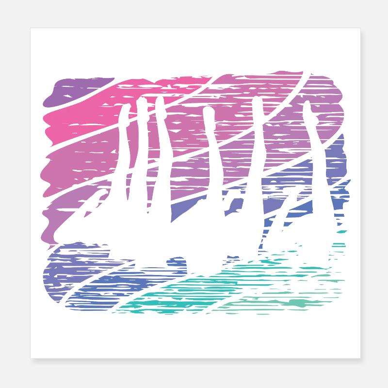 Artistic Swim Team Synchronized Swimming Poster 8" x 8" (20x20 cm)