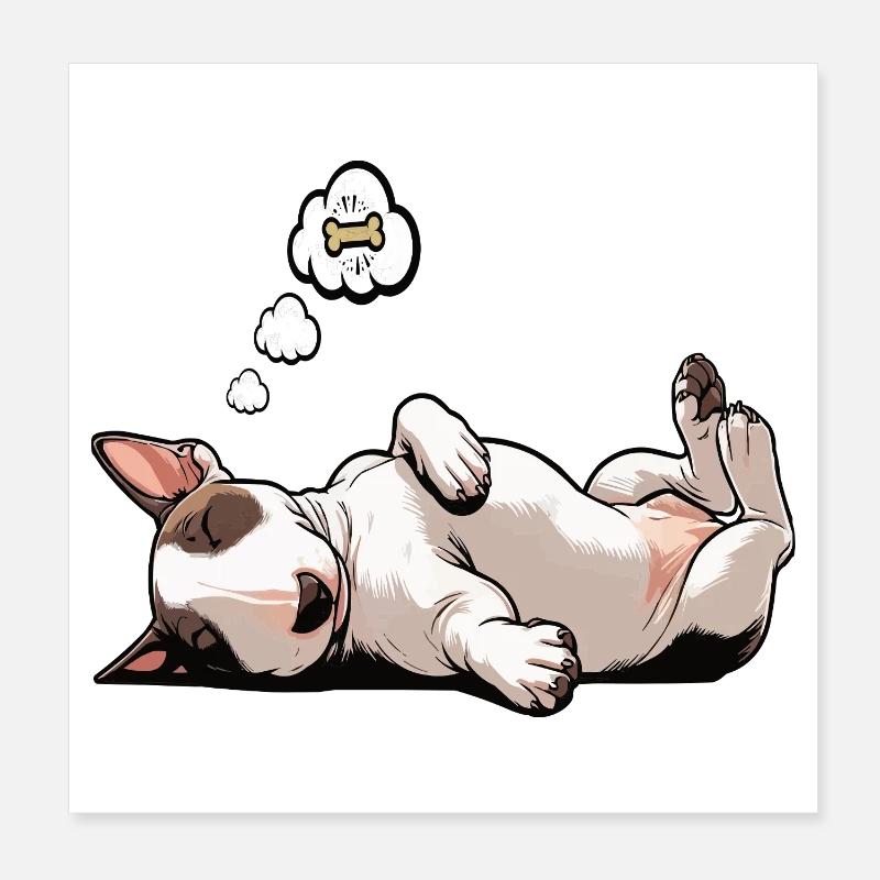 Miniature Bull Terrier Bully Bull Terrier Owner Poster 8" x 8" (20x20 cm)