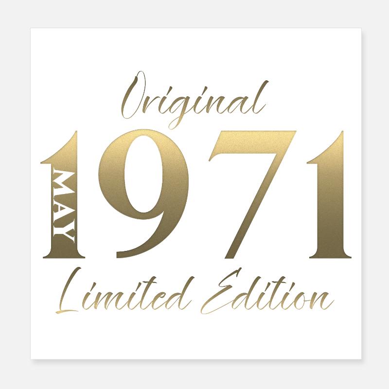 55. Geburtstag Geschenk Mann Original Mai 1971 Poster 20x20 cm