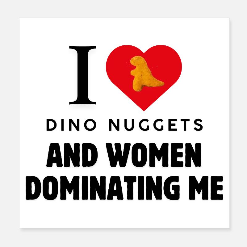 J’adore les pépites de dinosaure Lustiger Spruch Poster 20 x 20 cm