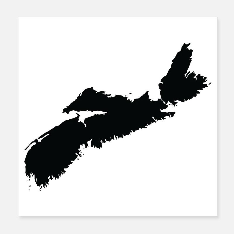 Carte de la Nouvelle-Écosse Poster 20 x 20 cm