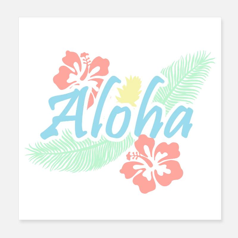 Aloha-tropische Sommerblumen Poster 20x20 cm