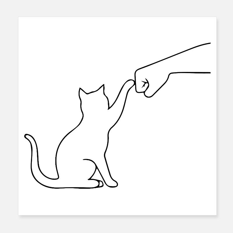Katze Pfote lustig Poster 20x20 cm