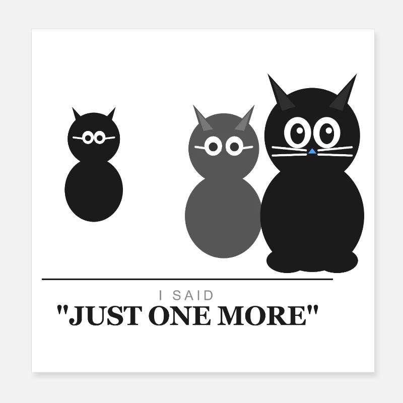 Nur noch eine Katzentrio-Silhouette Poster 20x20 cm