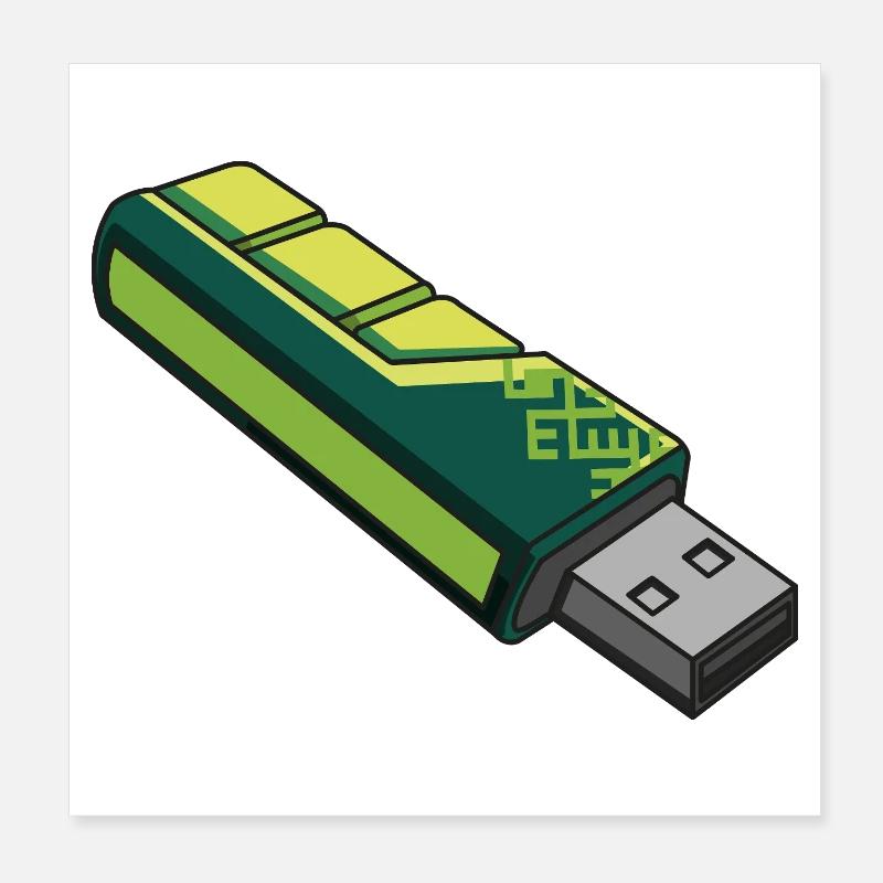 usb_en_tonos_verdes Poster 20 x 20 cm