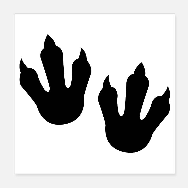 Dinosaur Footprints Poster 8" x 8" (20x20 cm)