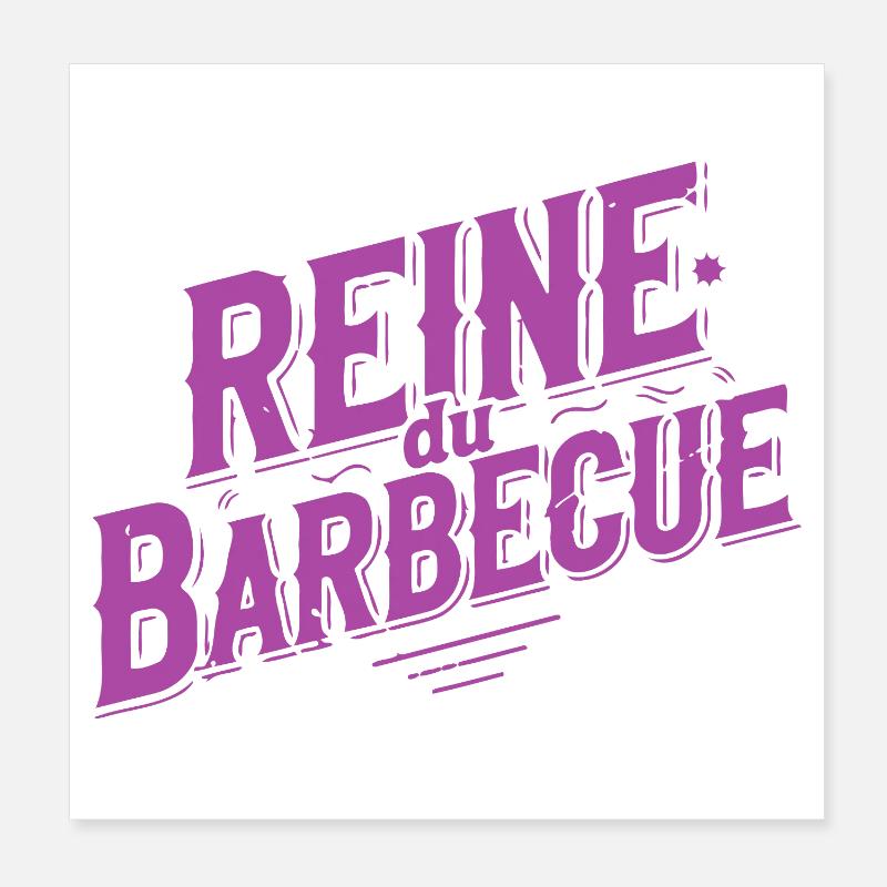 Retro Barbecue Queen Purple Poster 8" x 8" (20x20 cm)