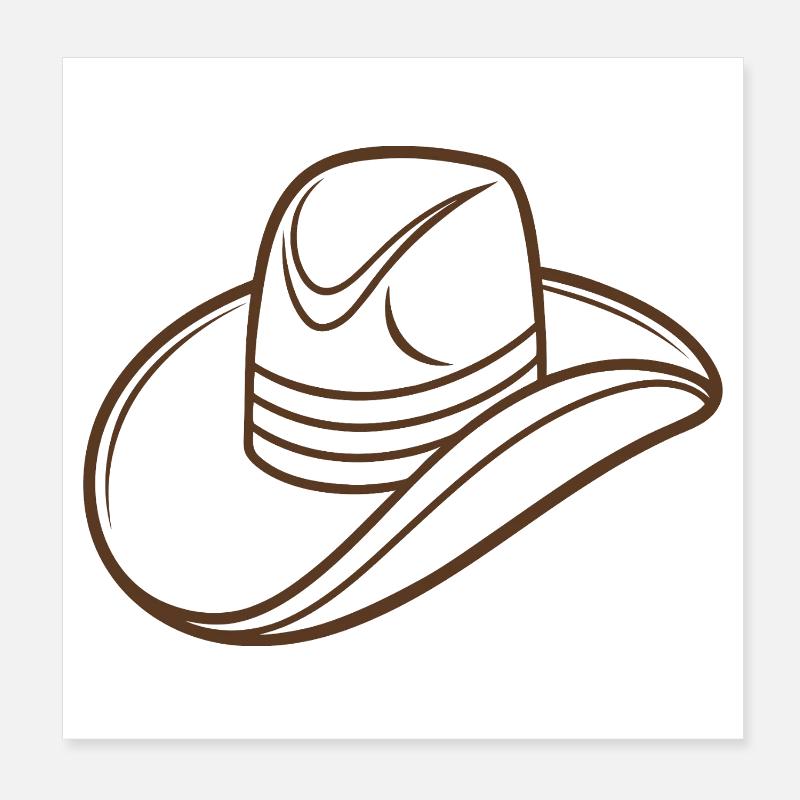 Chapeau de cow-boy Poster 20 x 20 cm
