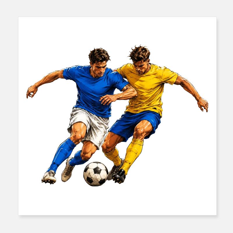 Fußball Zweikampf Poster 20x20 cm