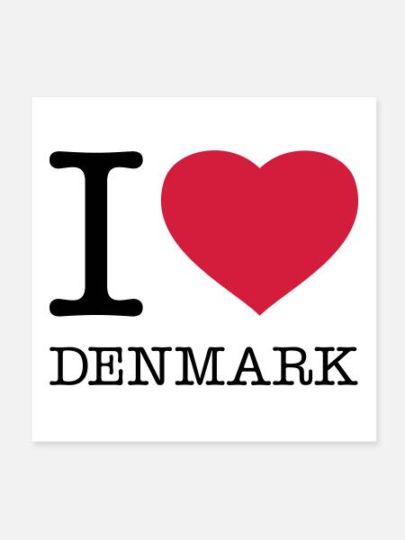 I LOVE DENMARK Dänemark - Poster 8" x 8" (20x20 cm) - white - Front