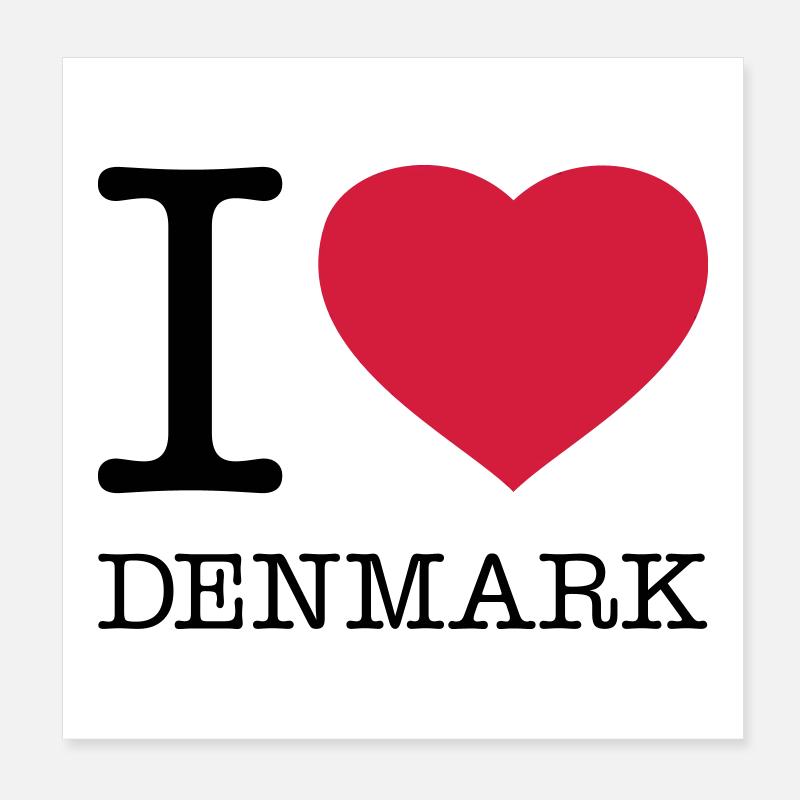 J’AIME LE DANEMARK Dänemark Poster 20 x 20 cm