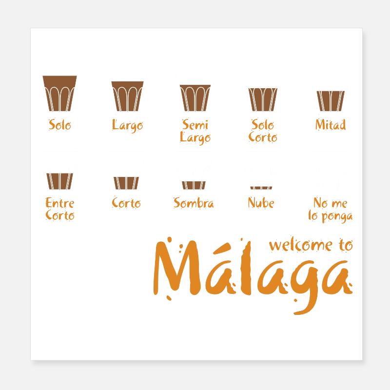 Welcome to Malaga (blue) Poster 8" x 8" (20x20 cm)