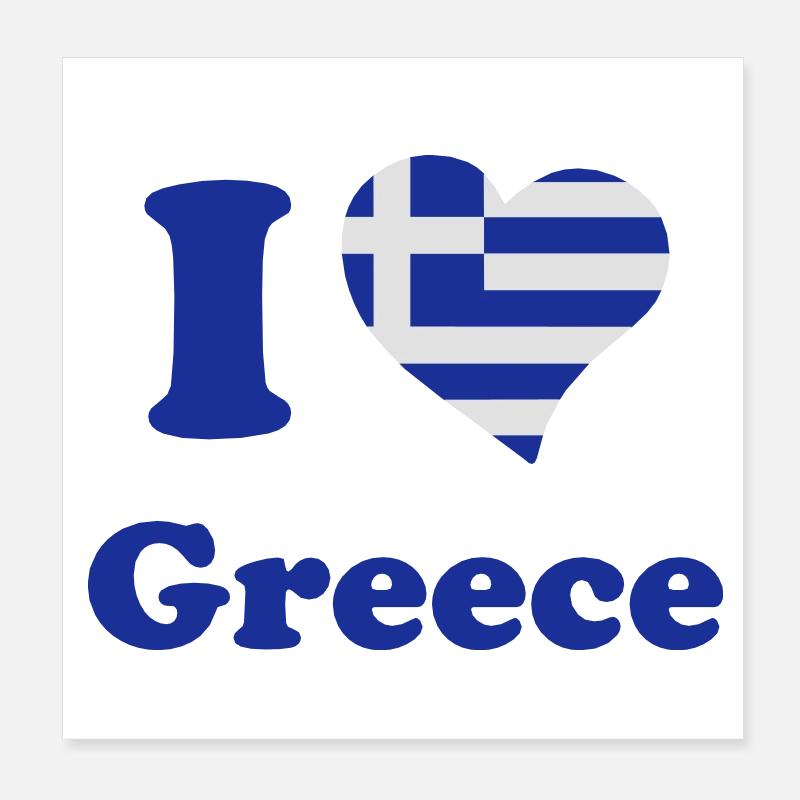 I love Greece - J'aime la Grèce Poster 20 x 20 cm