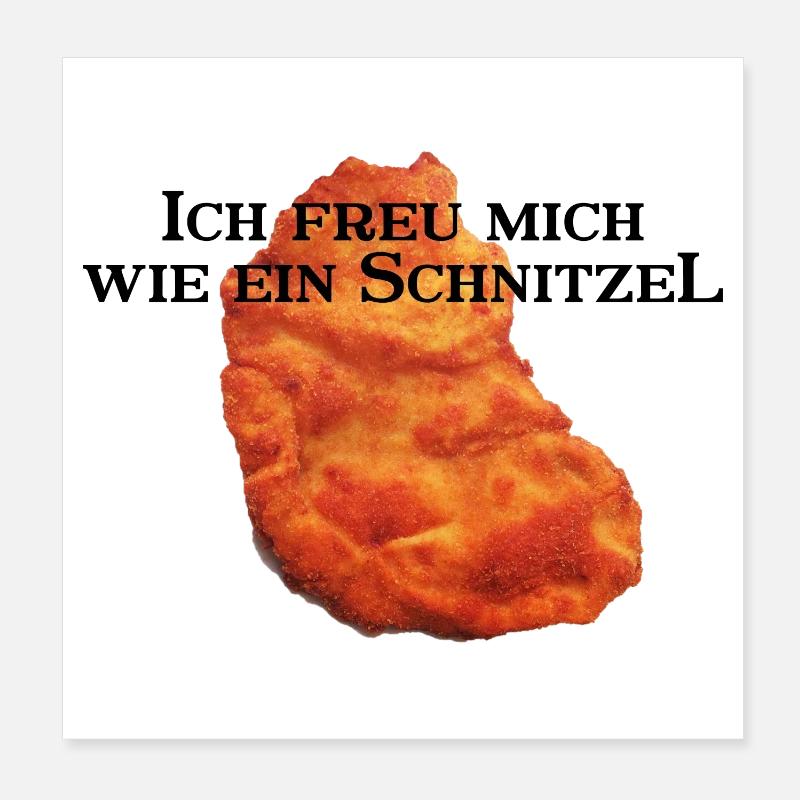 I'm looking forward to a schnitzel - Poster 8" x 8" (20x20 cm) - white