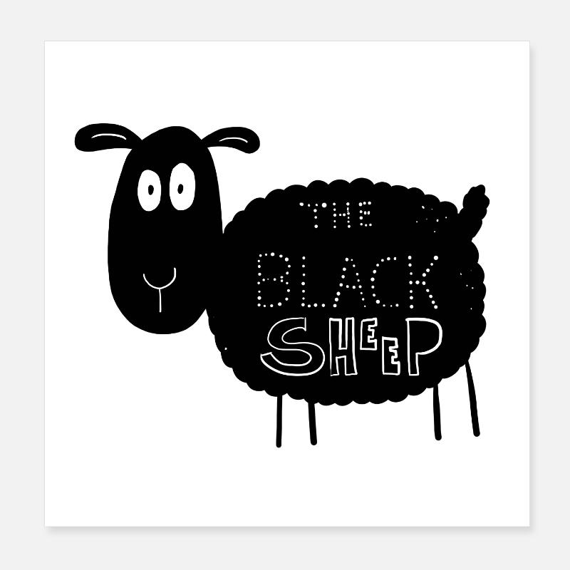 The Black Sheep I Das Schwarze Schaf Geschenk Poster 20x20 cm