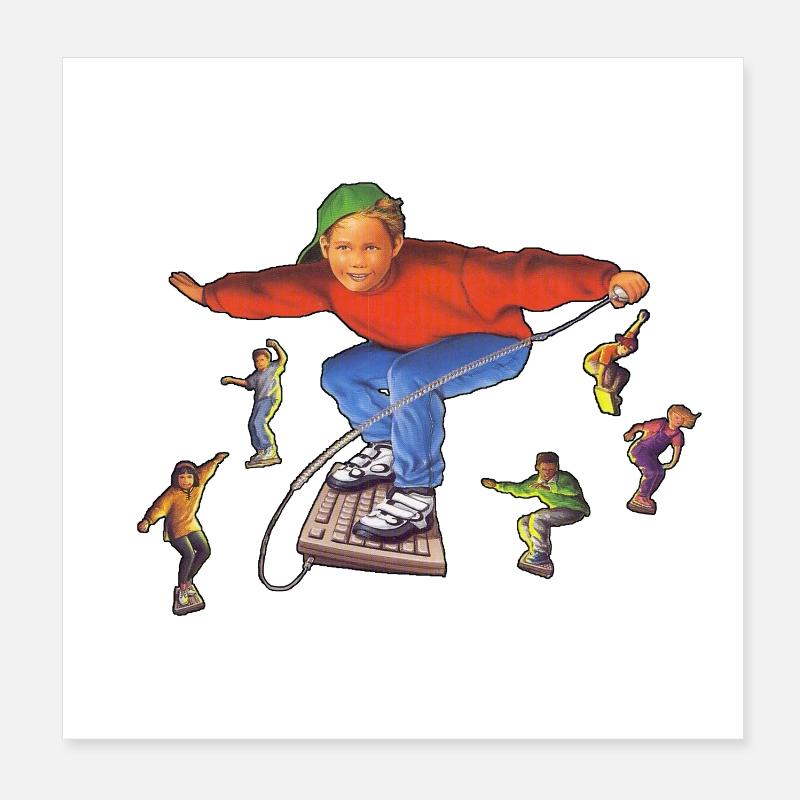 Im Internet surfen Poster 20x20 cm