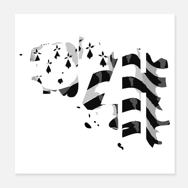 BZH - Poster 20x20 cm - Weiß